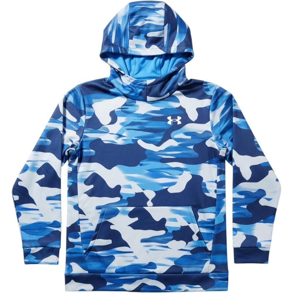 Under Armour Kids XL Pullover Hoodie Blue Camo Loose Fit Sweatshirt READ